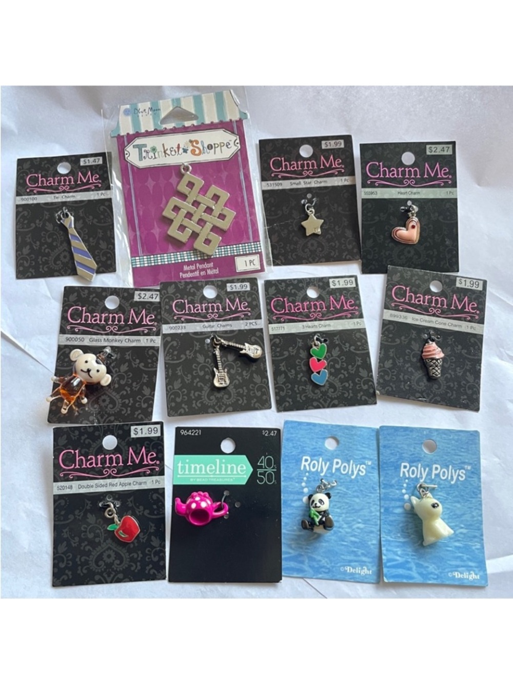 Lot of 12 Jewelry Making Charms / Pendants / Beads